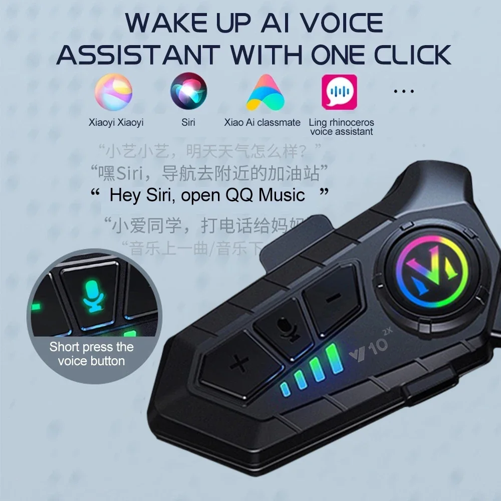 V10 2X Bluetooth Motorcycle He - Universal Motorcycle Helmet Intercom Headset ulasan dan harga