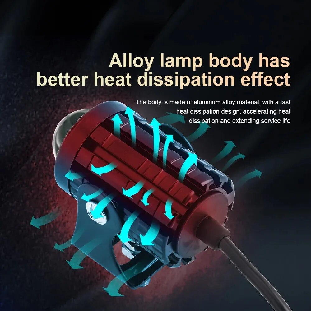 1/2PCS Universal Motorcycle LE - Universal Motorcycle Led Headlight Projector ulasan dan harga