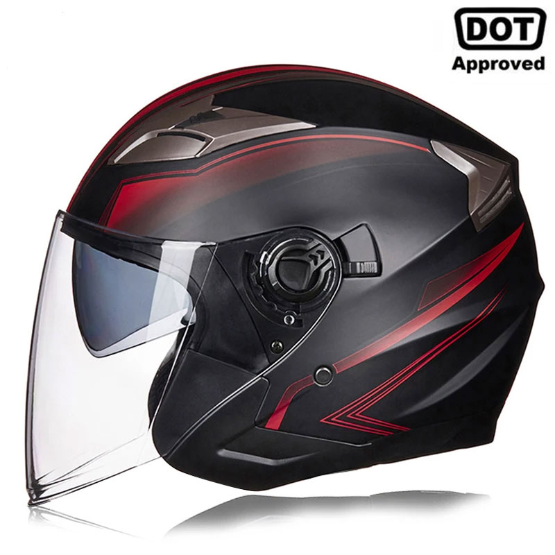 Dual Lens Retro Open Face 3/4  - Vintage Open Face Retro Helmet ulasan dan harga