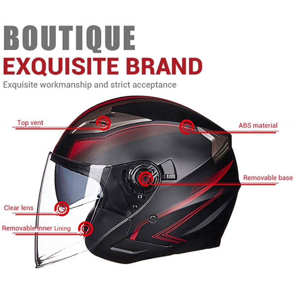 Dual Lens Retro Open Face 3/4  - Vintage Open Face Retro Helmet ulasan dan harga
