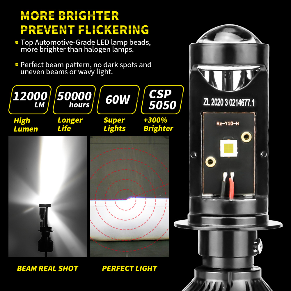 Car Headlight Mini Lens H4 H7  - Universal Motorcycle Led Headlight Projector ulasan dan harga