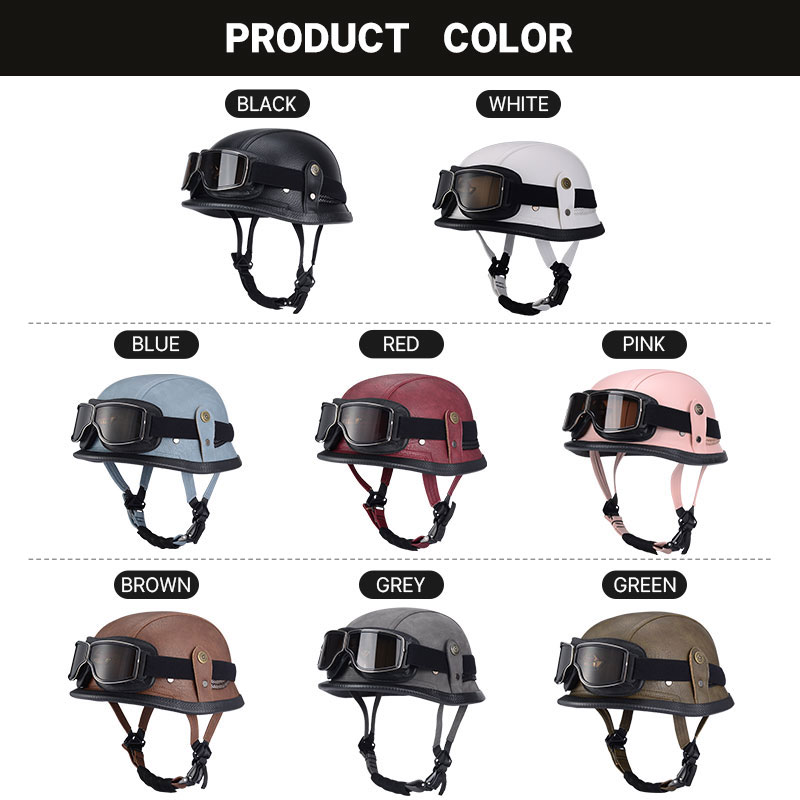 German Half Vintage Helmet Cla - Vintage Open Face Retro Helmet ulasan dan harga