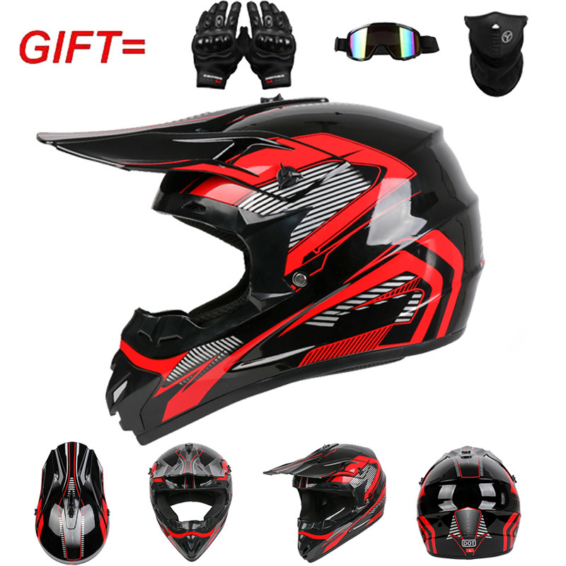 Motorcycle Off Road Helmet Ful - Off Road Motocross Helmet Goggles Set ulasan dan harga