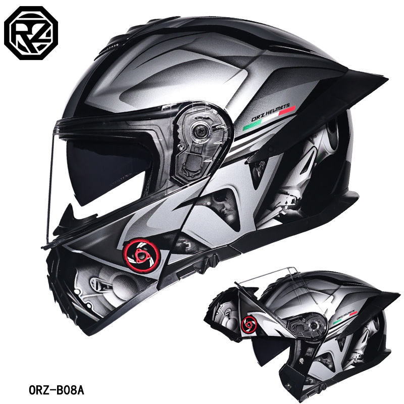 ORZ Motorcycle Helmet Dual Vis - Modular Flip Up Motorcycle Helmet Dot Approved ulasan dan harga