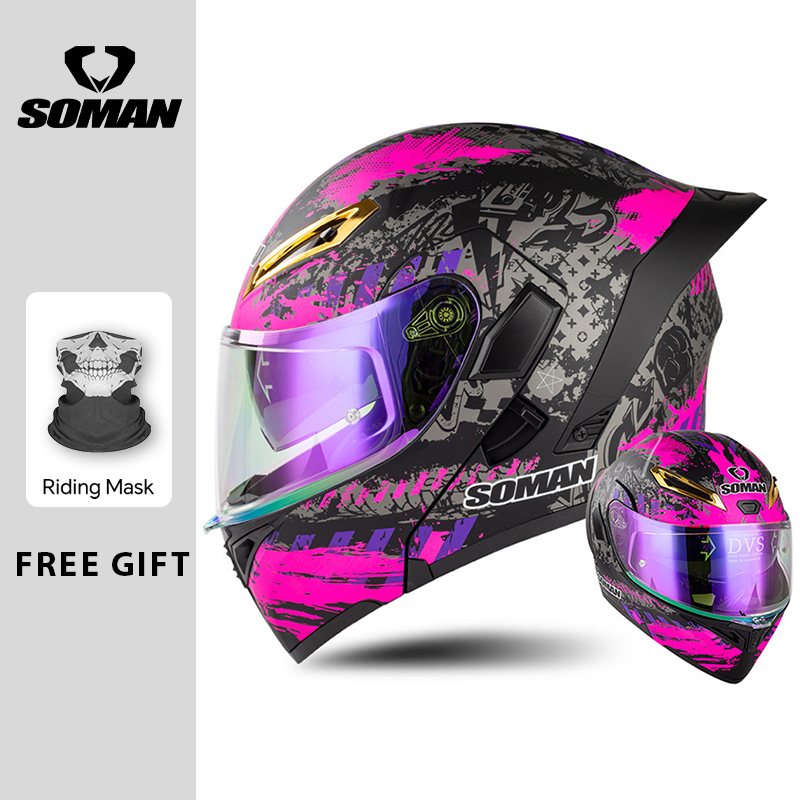 Unisex DOT Approved Dual Visor - Dual Visor Motorcycle Racing Helmet ulasan dan harga