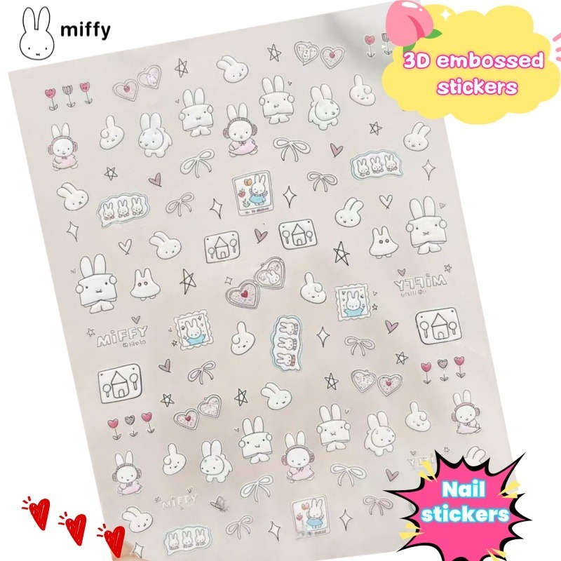 Miffy cartoon nail stickers an - Atv Parts ulasan dan harga
