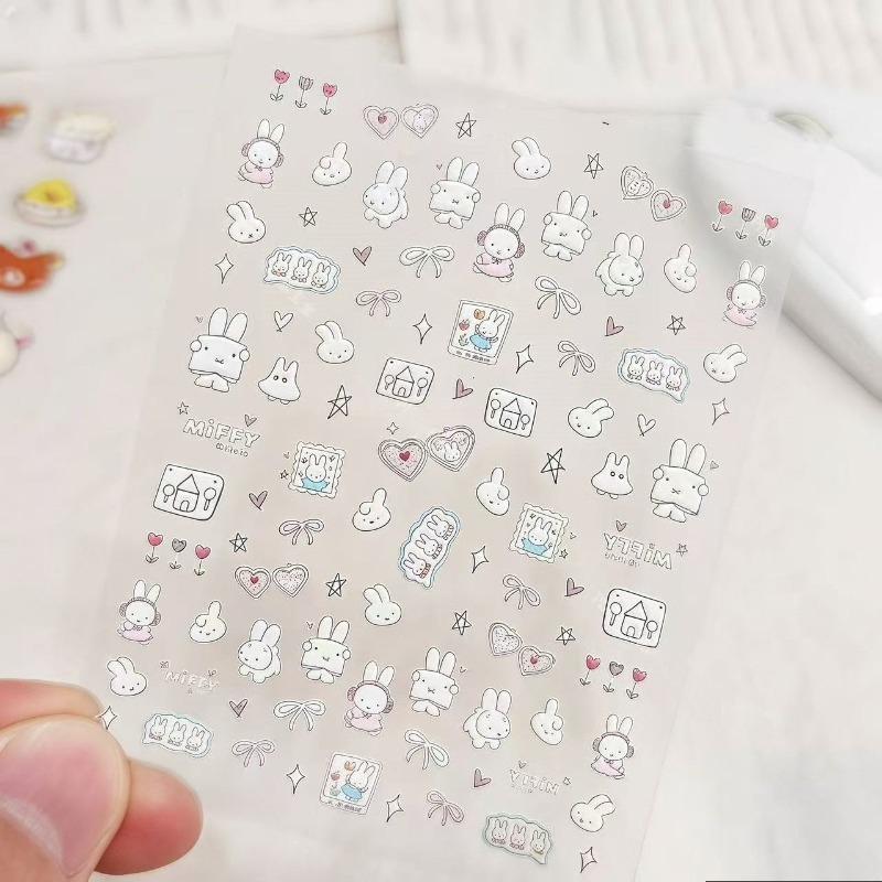 Miffy cartoon nail stickers an - Atv Parts ulasan dan harga