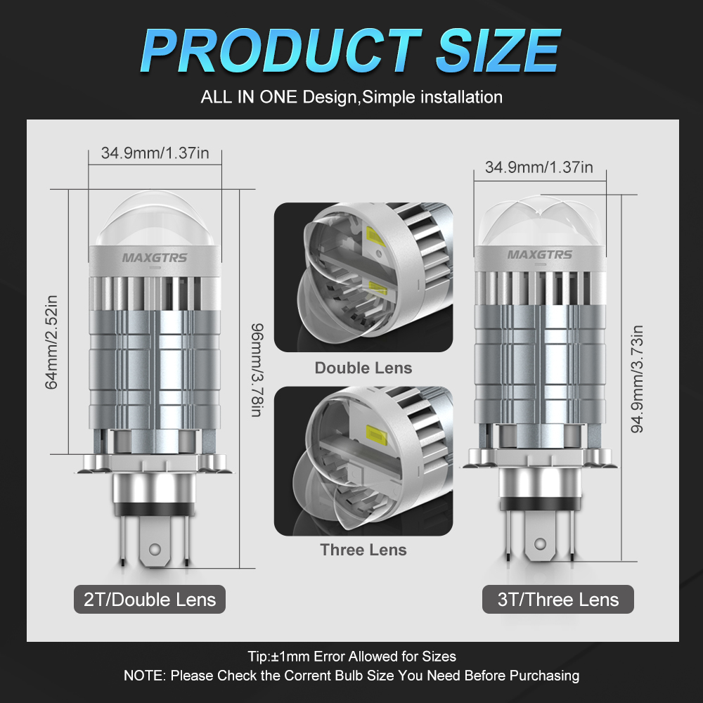 Super Bright H4 LED Headlight  - Universal Motorcycle Led Headlight Projector ulasan dan harga