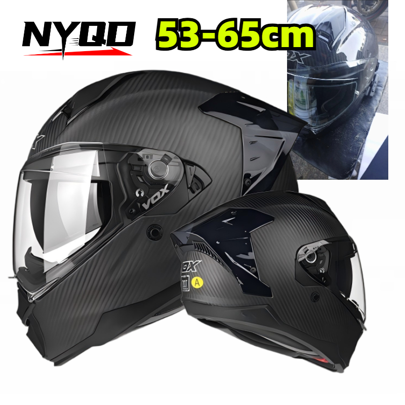 Carbon Fiber Full Face Motorcy - Dual Visor Motorcycle Racing Helmet ulasan dan harga