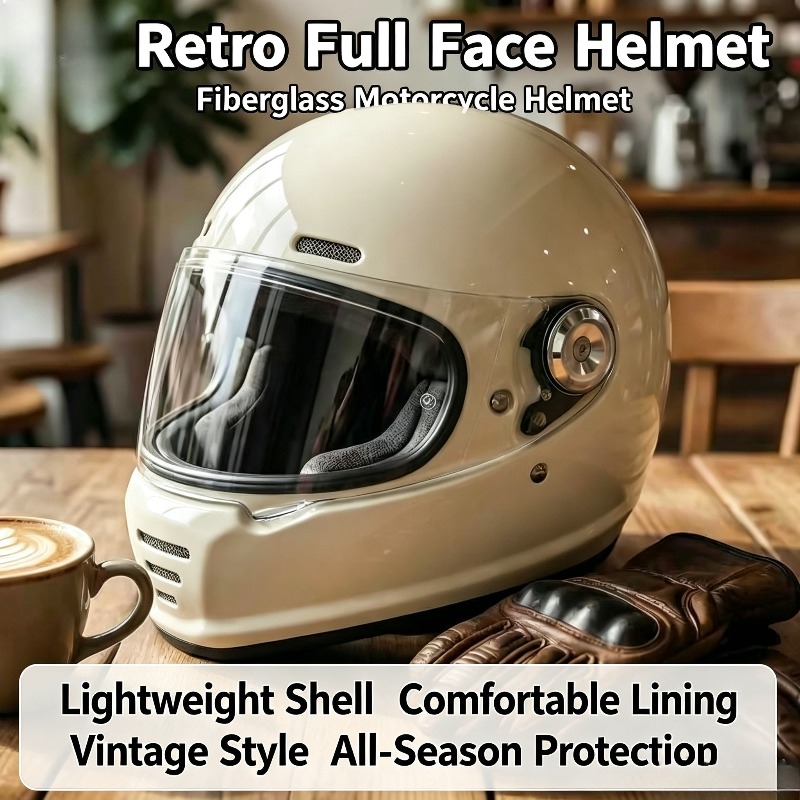 Carbon Fiber Retro Helmet Moto - Carbon Fiber Lightweight Motorcycle Helmet ulasan dan harga