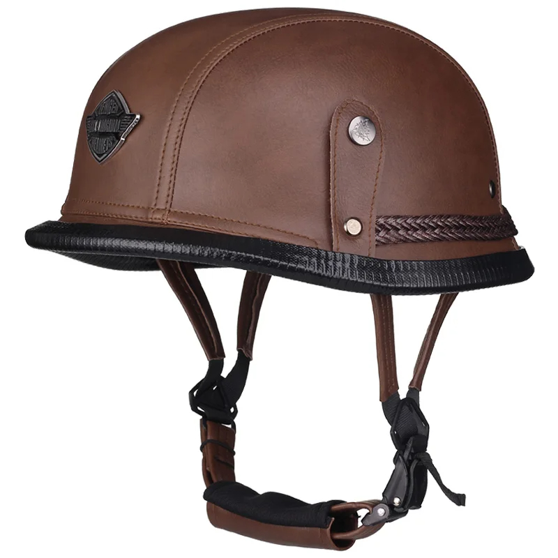 Brown Motorcycle Helmet Retro  - Motorcycle Helmets ulasan dan harga