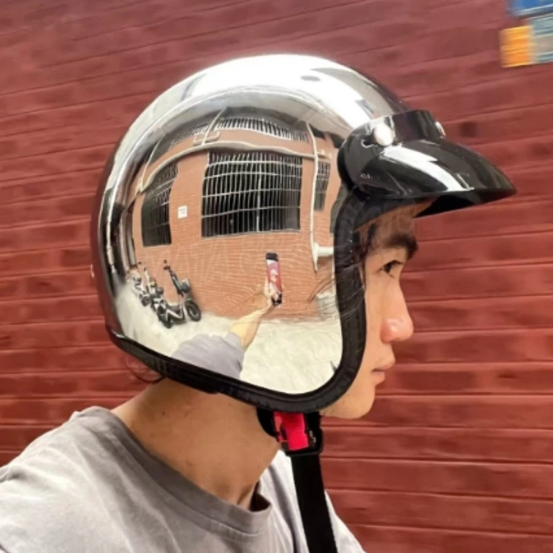 Hot Unique Silver Plating Open - Vintage Open Face Retro Helmet ulasan dan harga