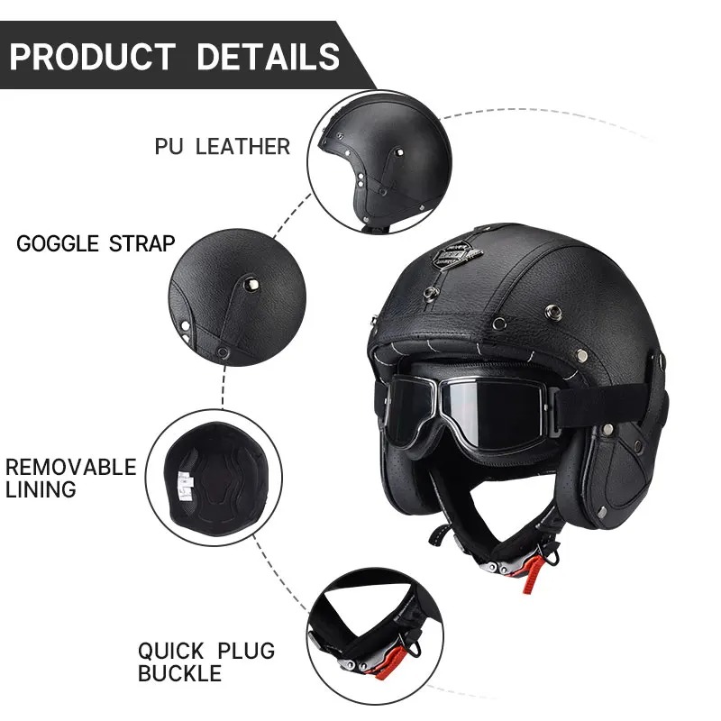 KAESE Classic Gray Cafe Retro  - Vintage Open Face Retro Helmet ulasan dan harga