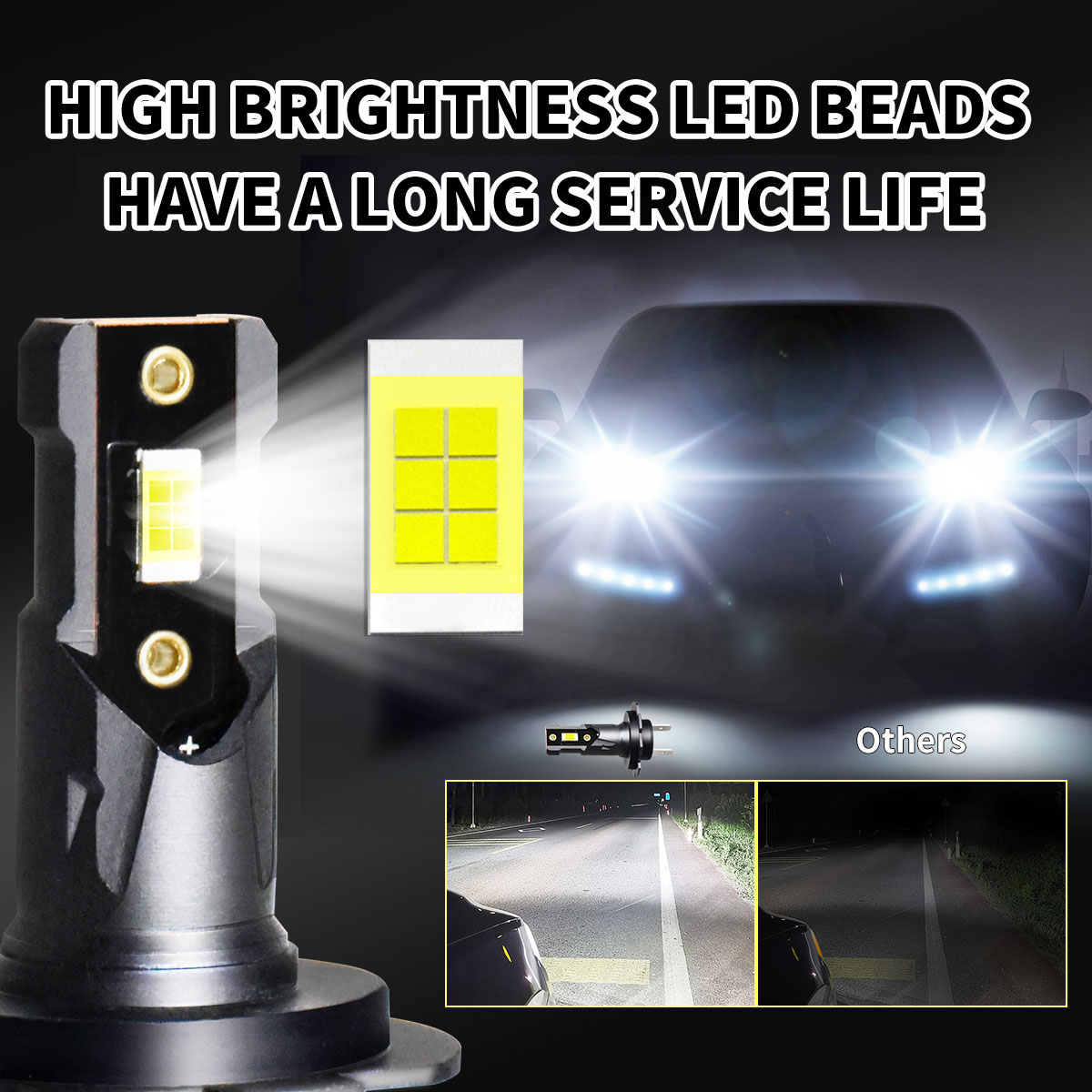 1/2/4PCS Powerful H7 LED Car H - Universal Motorcycle Led Headlight Projector ulasan dan harga